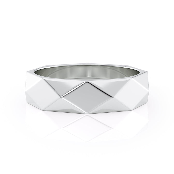 The Levi Wedding band #material_white