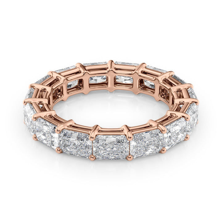 4ct East West Radiant Eternity Eternity Rings 14K Rose Radiant Lab Diamonds#material_14k-rose