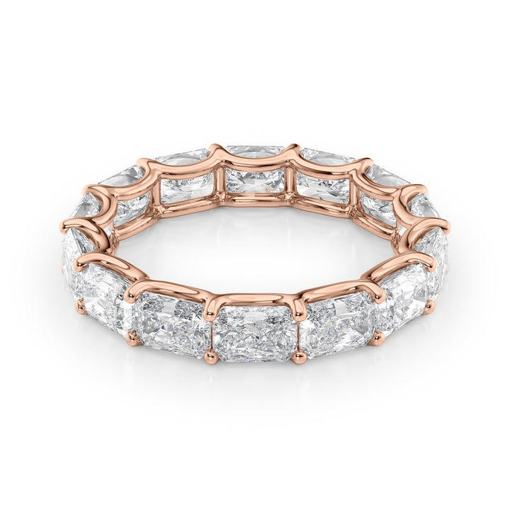 4ct East West Radiant U Prong Eternity Eternity Rings 14K Rose Radiant Lab Diamonds#material_14k-rose