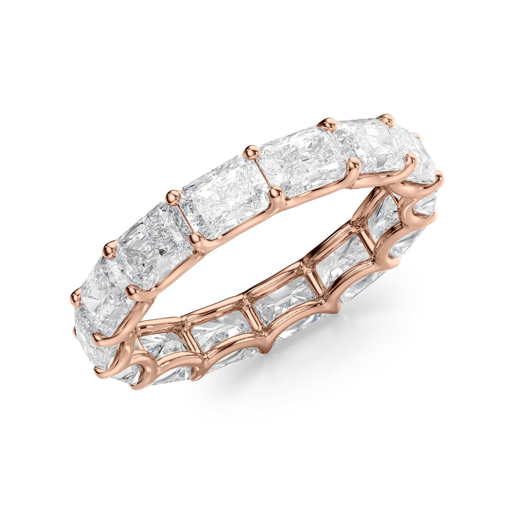 4ct East West Radiant U Prong Eternity Eternity Rings 14K Rose Radiant Lab Diamonds#material_14k-rose