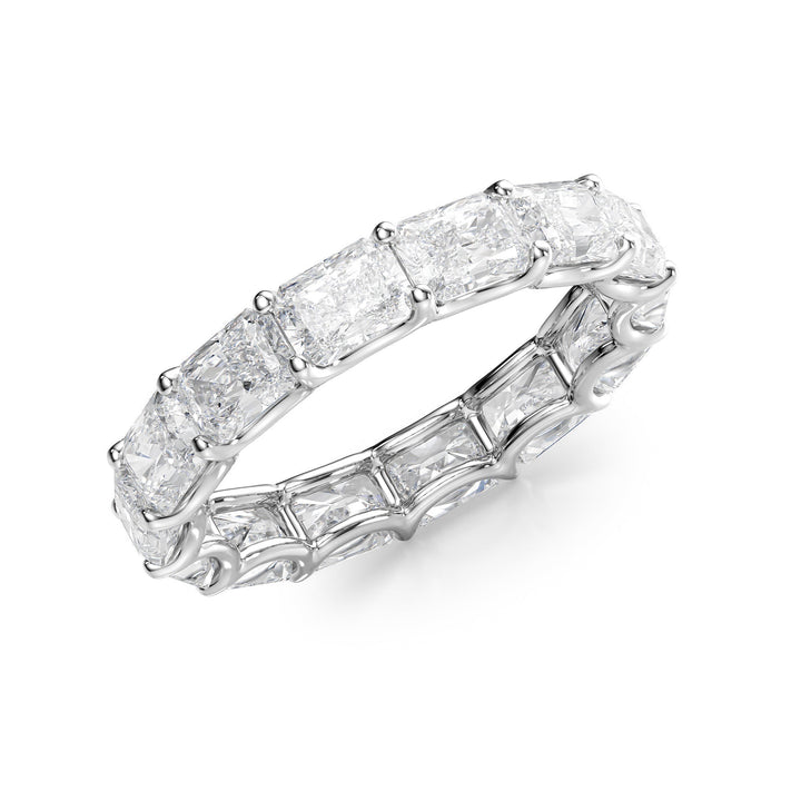 4ct East West Radiant U Prong Eternity Eternity Rings 14K White Radiant Lab Diamonds#material_14k-white