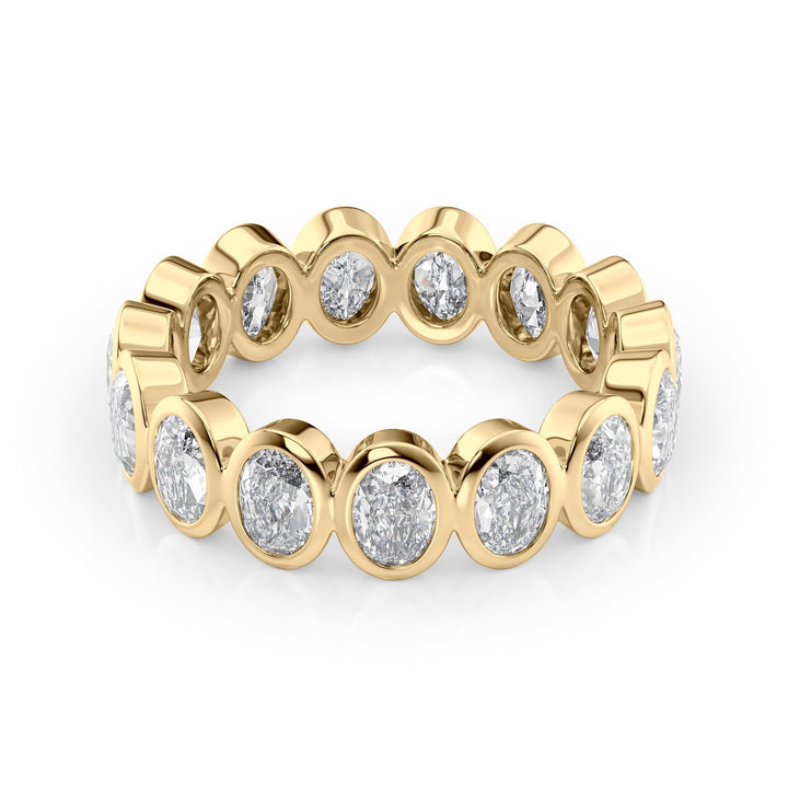 4ct Oval Bezel Eternity Eternity Rings 14K Gold Oval Lab Diamonds#material_14k-gold