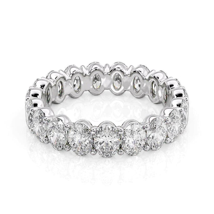 4ct Oval Eternity Eternity Rings 18K White Oval Lab Diamonds#material_18k-white