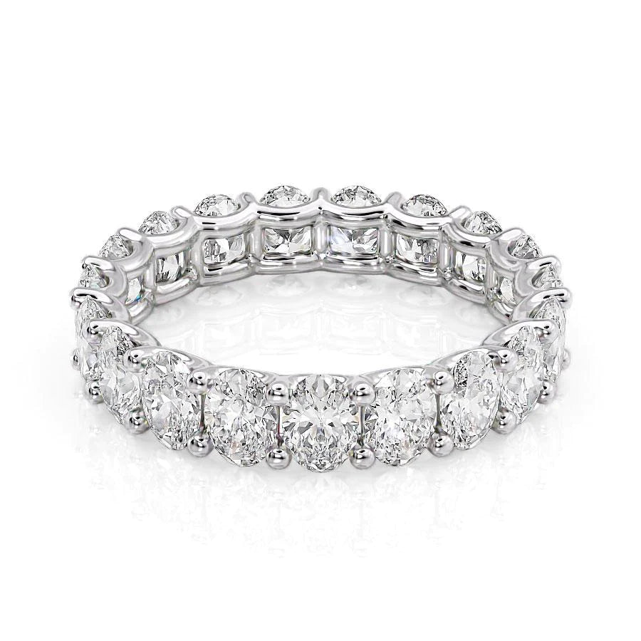 4ct Oval U Prong Eternity Eternity Rings 14K White Oval Lab Diamonds#material_14k-white