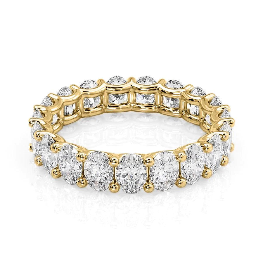 4ct Oval U Prong Eternity Eternity Rings 18K Gold Oval Lab Diamonds#material_18k-gold