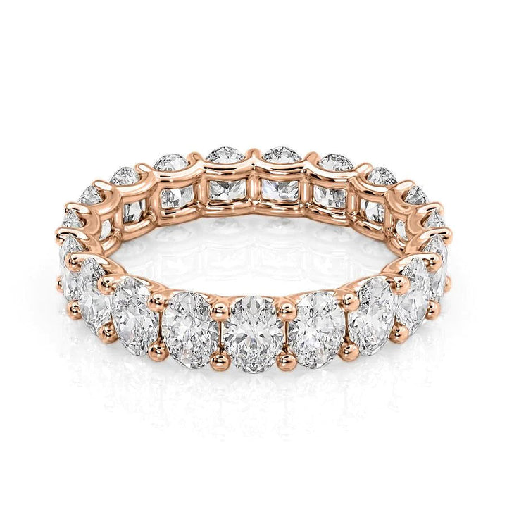 4ct Oval U Prong Eternity Eternity Rings 18K Rose Oval Lab Diamonds#material_18k-rose