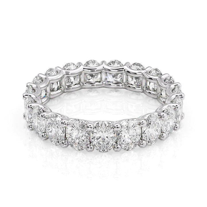 4ct Oval U Prong Eternity Eternity Rings 18K White Oval Lab Diamonds#material_18k-white