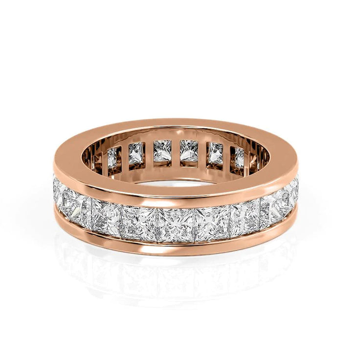 4ct Princess Channel Eternity Eternity Rings 18K Rose Princess Lab Diamonds#material_18k-rose