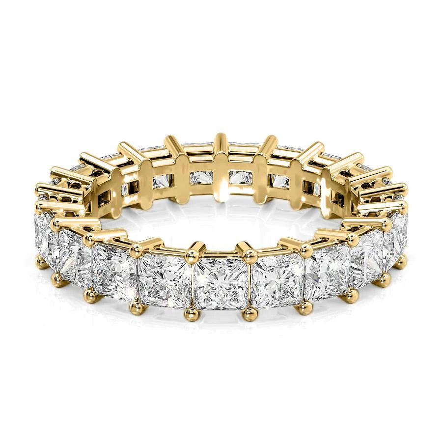 4ct Princess Eternity Eternity Rings 14K Gold Princess Lab Diamonds#material_14k-gold