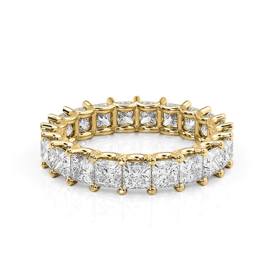 4ct Princess U Prong Eternity Eternity Rings 14K Gold Princess Lab Diamonds#material_14k-gold