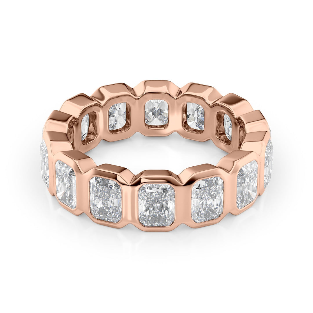 4ct Radiant Bezel Eternity Eternity Rings 14K Rose Radiant Lab Diamonds#material_14k-rose