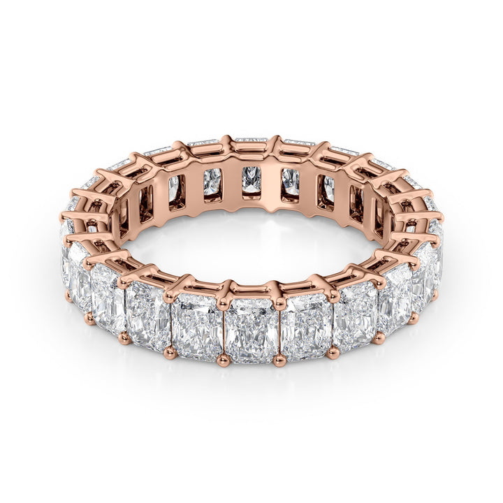 4ct Radiant Eternity Eternity Rings 14K Rose Radiant Lab Diamonds#material_14k-rose