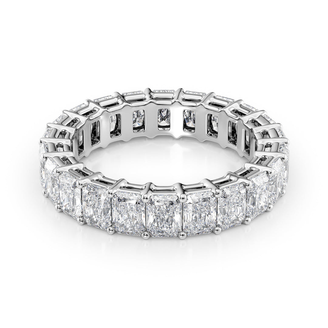 4ct Radiant Eternity Eternity Rings 14K White Radiant Lab Diamonds#material_14k-white