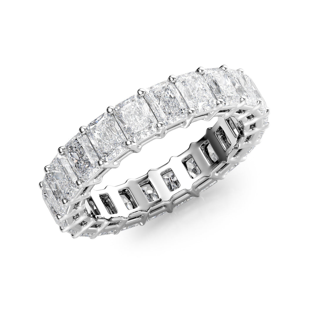 4ct Radiant Eternity Eternity Rings 14K White Radiant Lab Diamonds#material_14k-white