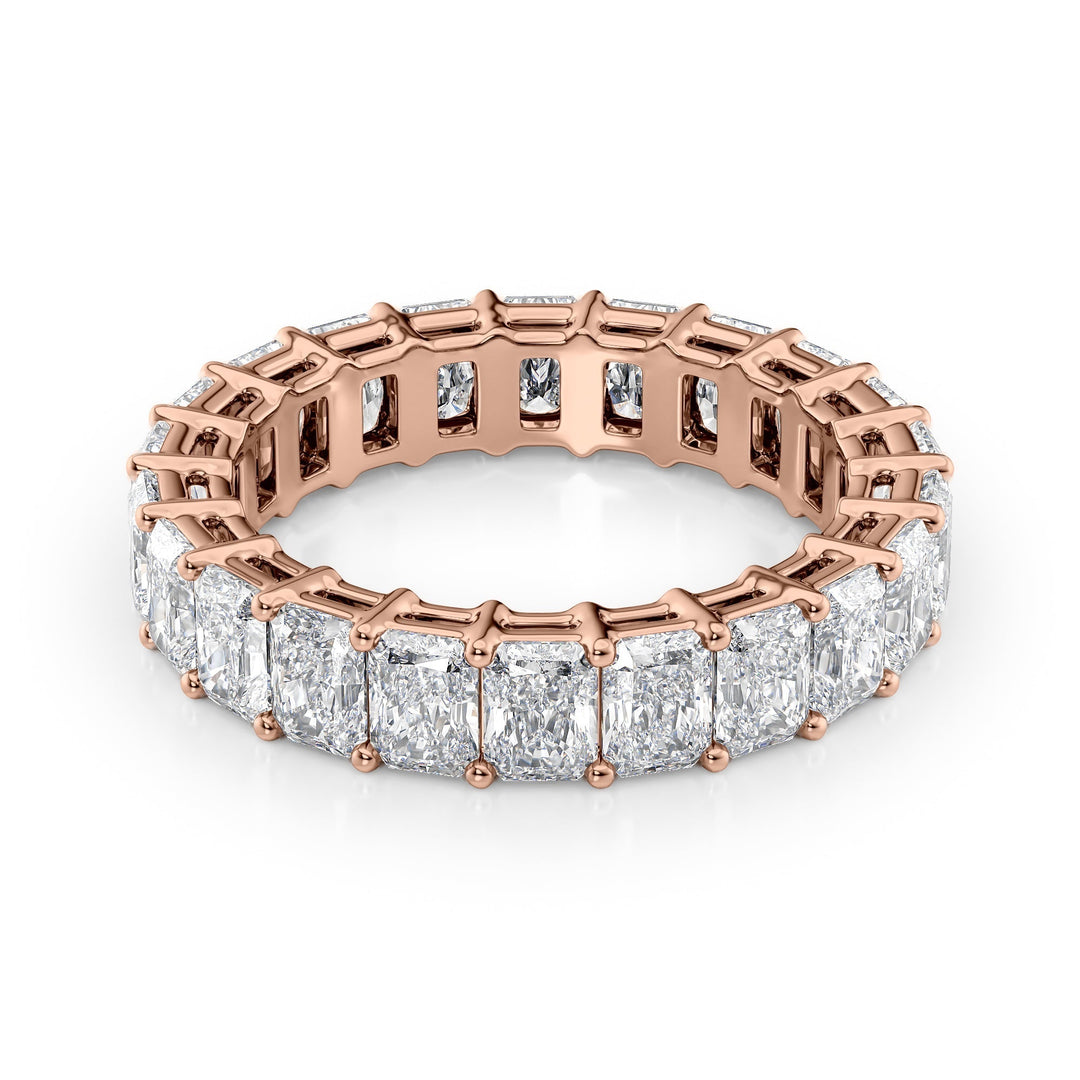 4ct Radiant Eternity Eternity Rings 18K Rose Radiant Lab Diamonds#material_18k-rose