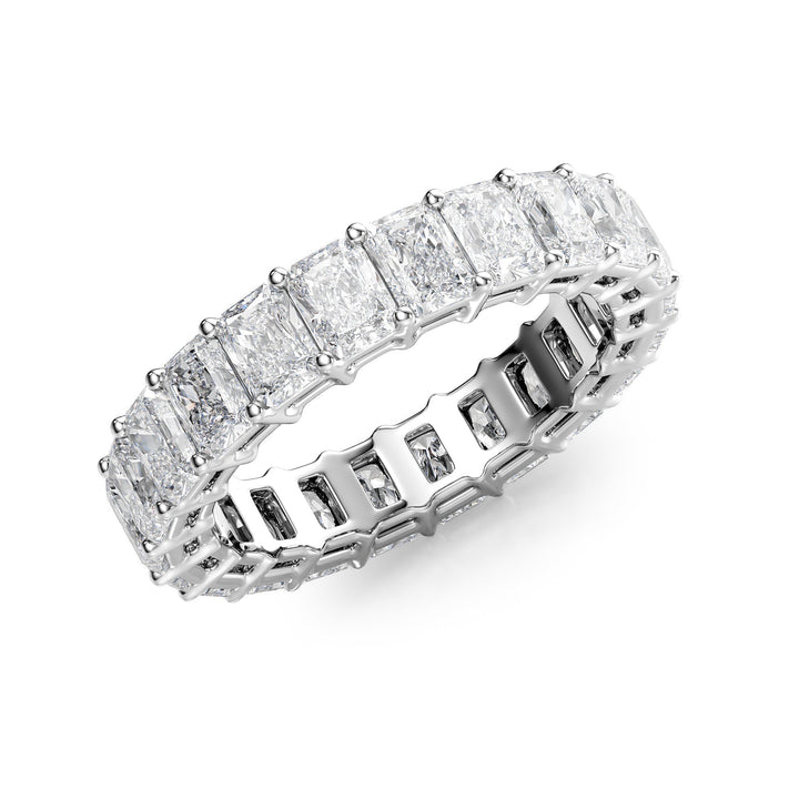 4ct Radiant Eternity Eternity Rings 18K White Radiant Lab Diamonds#material_18k-white