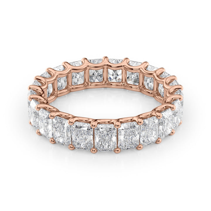 4ct Radiant U Prong Eternity Eternity Rings 14K Rose Radiant Lab Diamonds#material_14k-rose