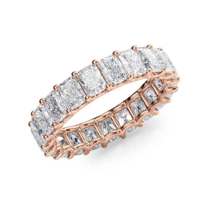 4ct Radiant U Prong Eternity Eternity Rings 14K Rose Radiant Lab Diamonds#material_14k-rose