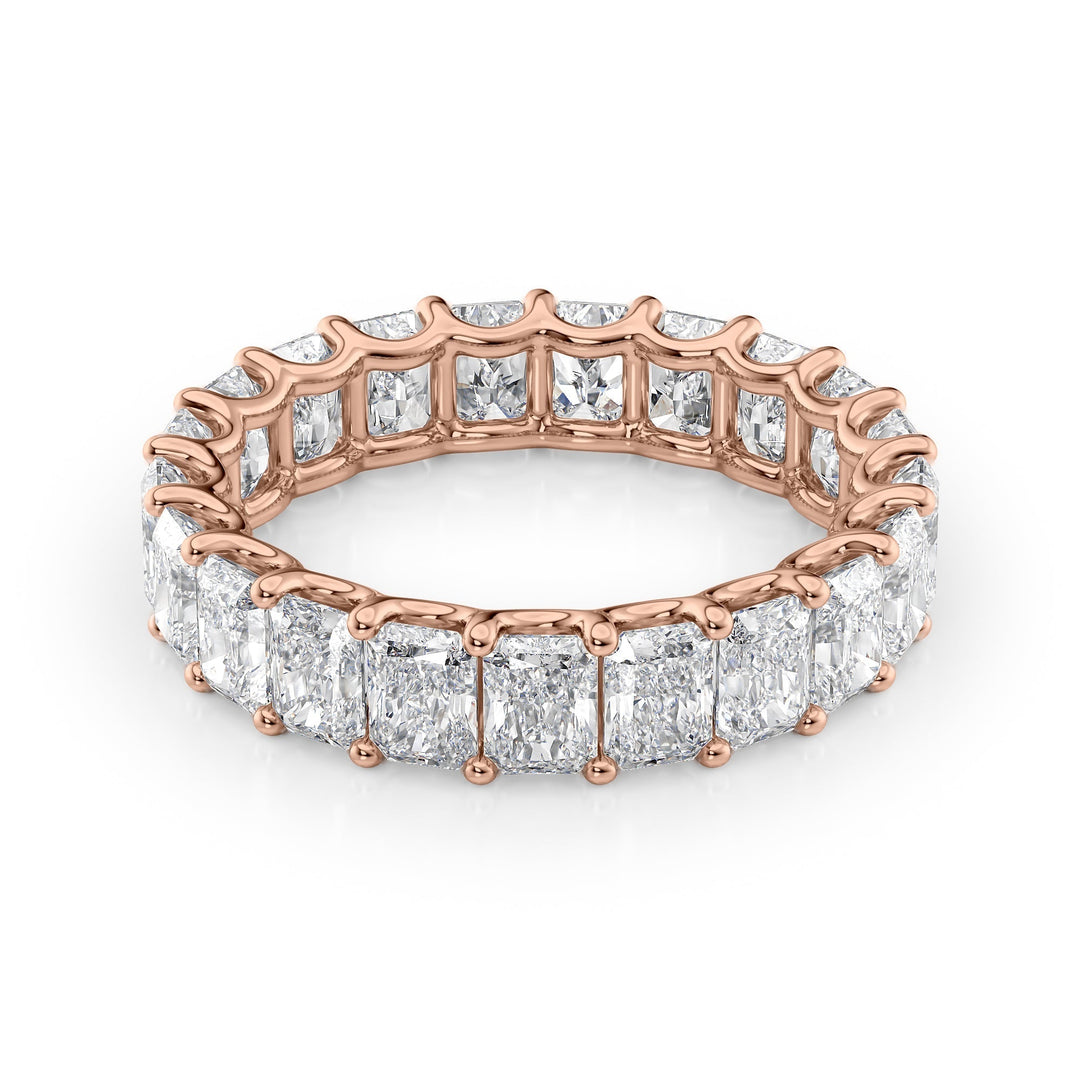 4ct Radiant U Prong Eternity Eternity Rings 18K Rose Radiant Lab Diamonds#material_18k-rose