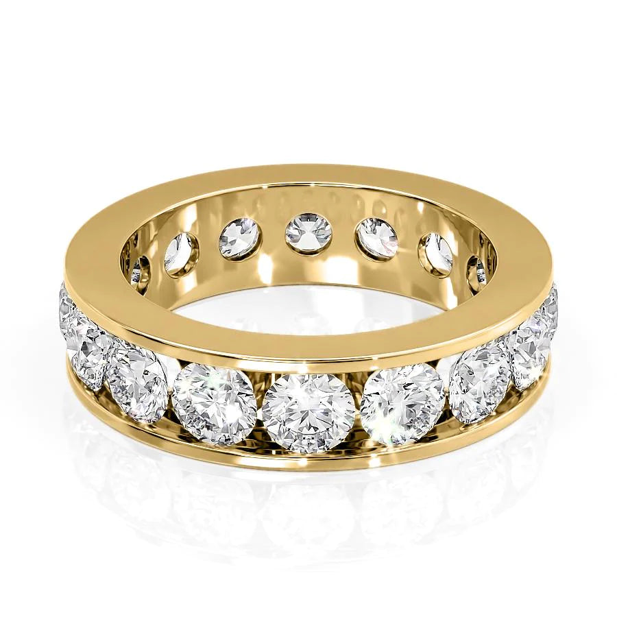 4ct Round Channel Eternity Eternity Rings 14K Gold Round Lab Diamonds#material_14k-gold