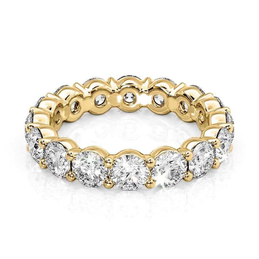 4ct Round Eternity Eternity Rings 14K Gold Round Lab Diamonds#material_14k-gold