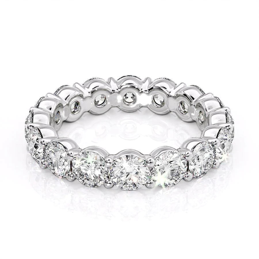 4ct Round Eternity Eternity Rings 14K White Round Lab Diamonds#material_14k-white