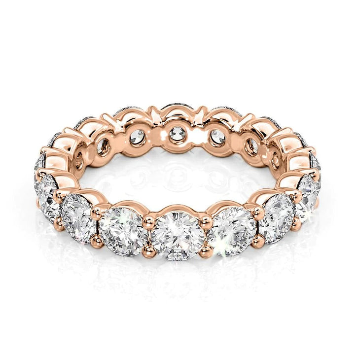 4ct Round Eternity Eternity Rings 18K Rose Round Lab Diamonds#material_18k-rose