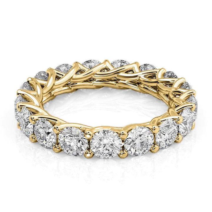 4ct Round Trellis Eternity Eternity Rings 14K Gold Round Lab Diamonds#material_14k-gold