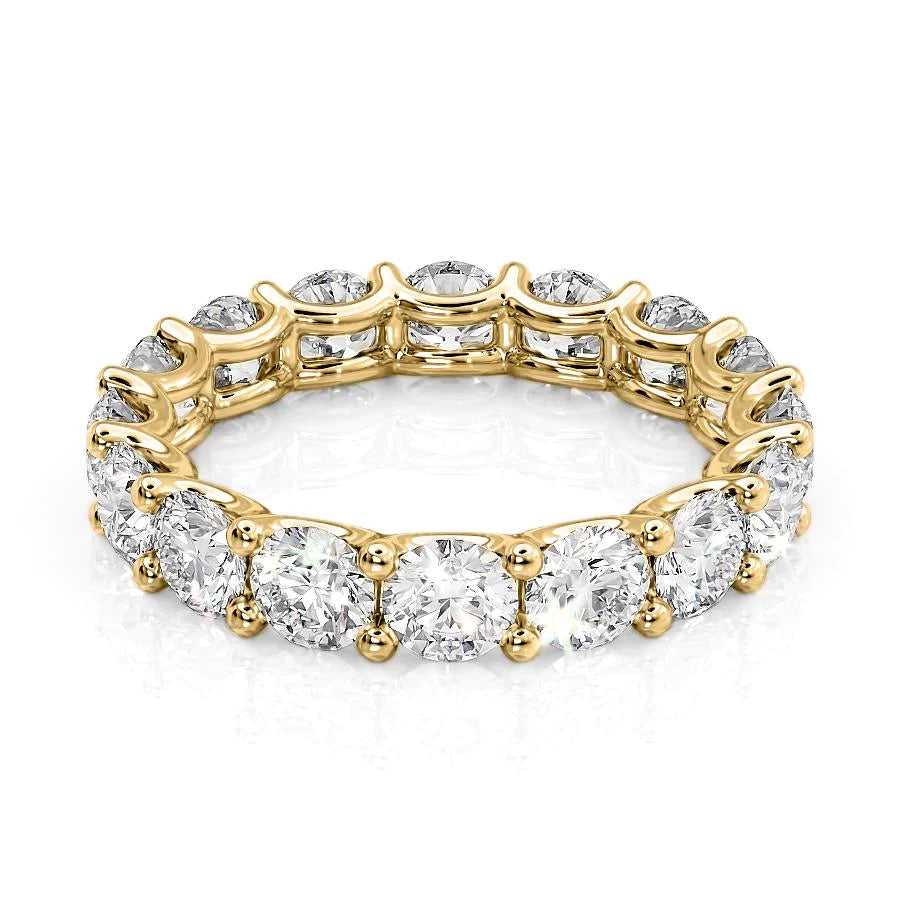 4ct Round U Prong Eternity Eternity Rings 14K Gold Round Lab Diamonds#material_14k-gold