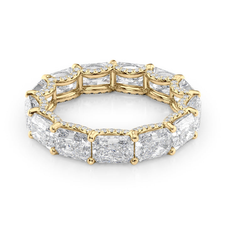 5.3ct East West Radiant U Pave Prong Eternity Eternity Rings 14K Gold Radiant Lab Diamonds#material_14k-gold