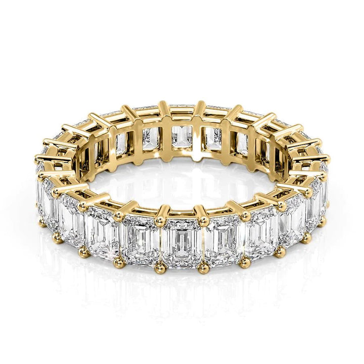 5.5ct Emerald Eternity Eternity Rings 14K Gold Emerald Lab Diamonds#material_14k-gold