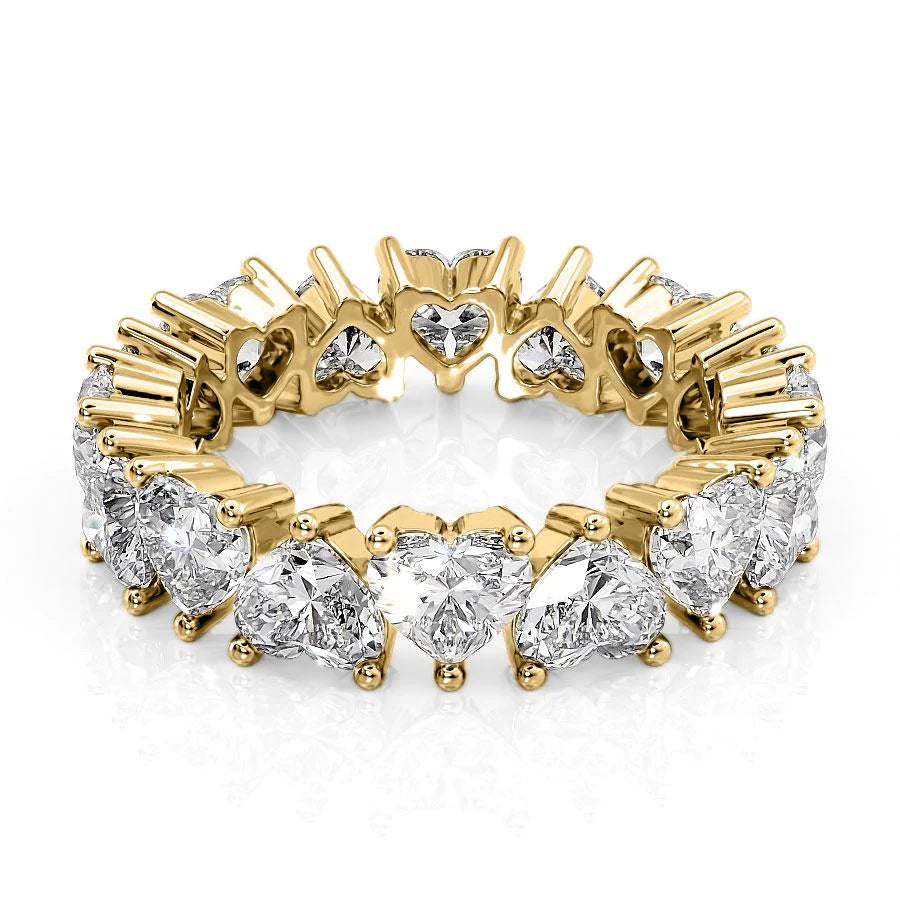 5.5ct Heart Eternity Eternity Rings 14K Gold Heart Lab Diamonds#material_14k-gold