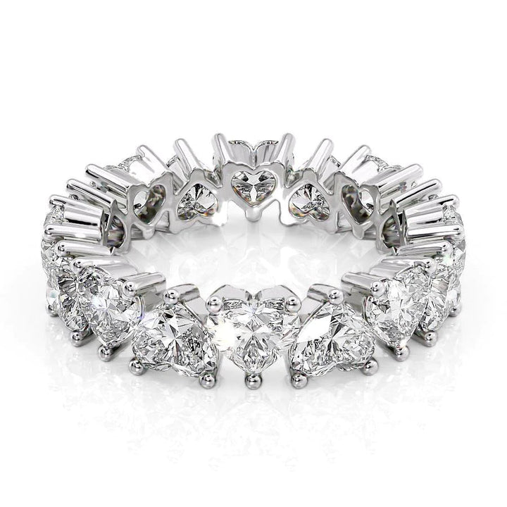 5.5ct Heart Eternity Eternity Rings 18K White Heart Lab Diamonds#material_18k-white