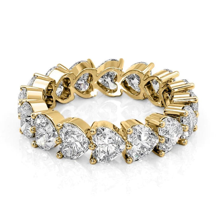 5.5ct Heart Shared Prong Eternity Eternity Rings 14K Gold Heart Lab Diamonds#material_14k-gold