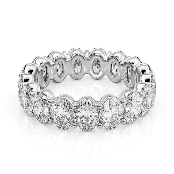 5.5ct Oval Eternity Eternity Rings 14K White Oval Lab Diamonds#material_14k-white