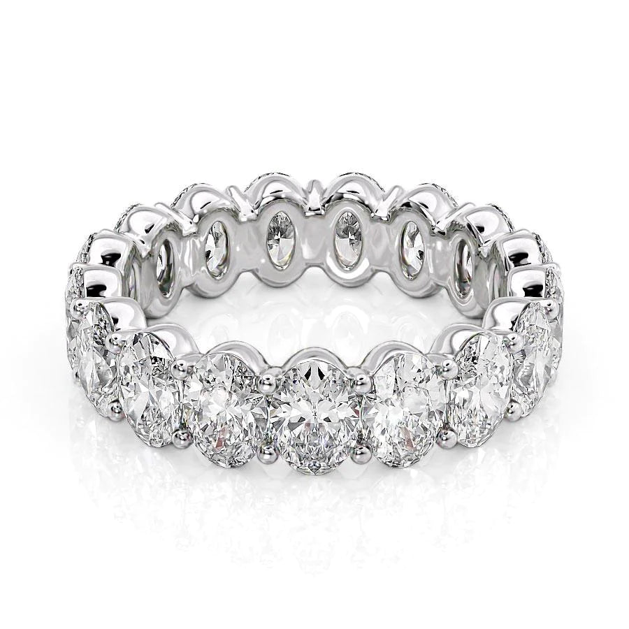 5.5ct Oval Eternity Eternity Rings 18K White Oval Lab Diamonds#material_18k-white