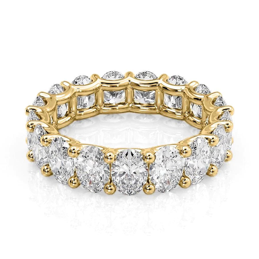 5.5ct Oval U Prong Eternity Eternity Rings 14K Gold Oval Lab Diamonds#material_14k-gold