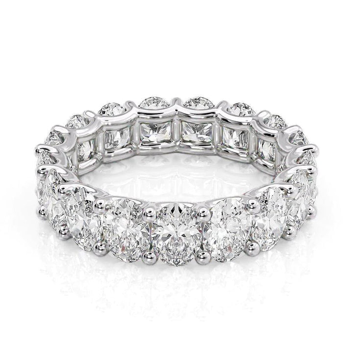 5.5ct Oval U Prong Eternity Eternity Rings 14K White Oval Lab Diamonds#material_14k-white