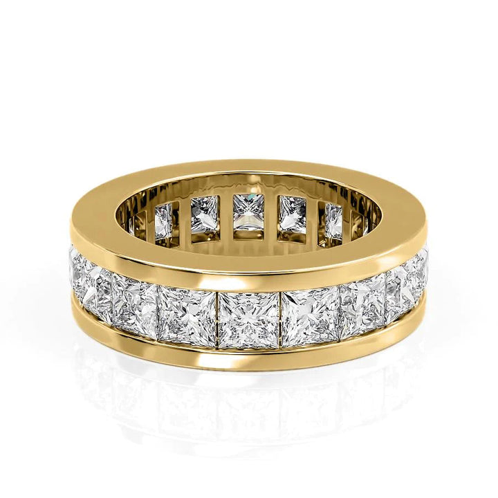 5.5ct Princess Channel Eternity Eternity Rings 14K Gold Princess Lab Diamonds#material_14k-gold