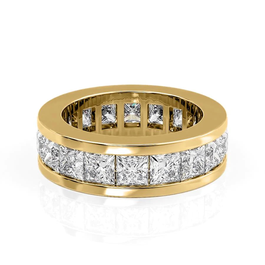 5.5ct Princess Channel Eternity Eternity Rings 18K Gold Princess Lab Diamonds#material_18k-gold