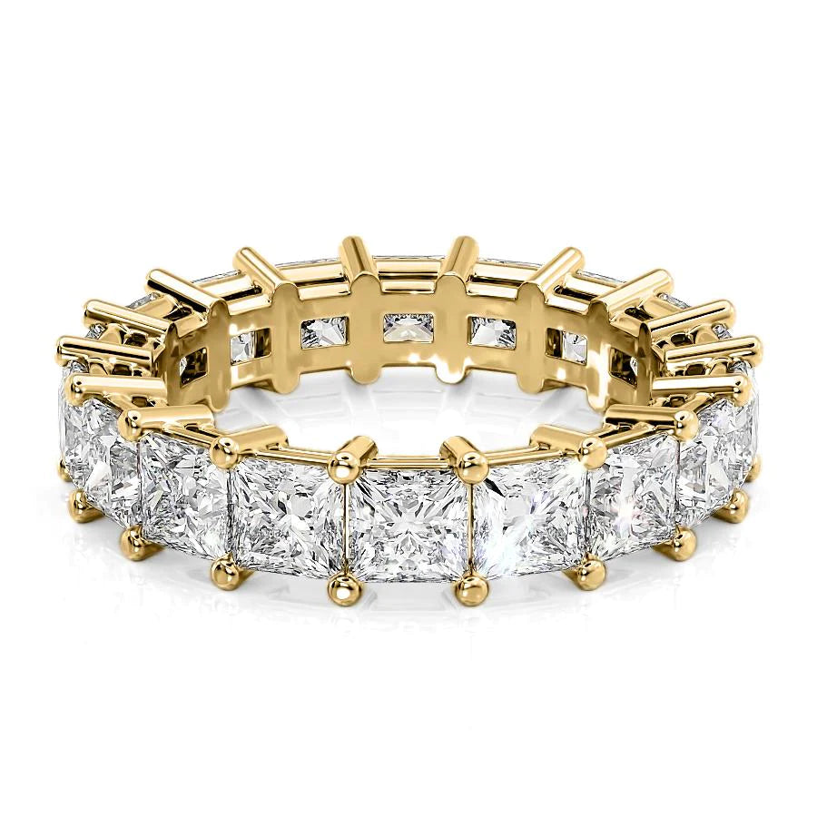 5.5ct Princess Eternity Eternity Rings 18K Gold Princess Lab Diamonds#material_18k-gold