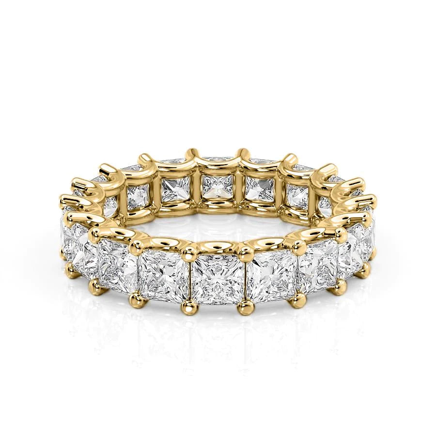 5.5ct Princess U Prong Eternity Eternity Rings 14K Gold Princess Lab Diamonds#material_14k-gold