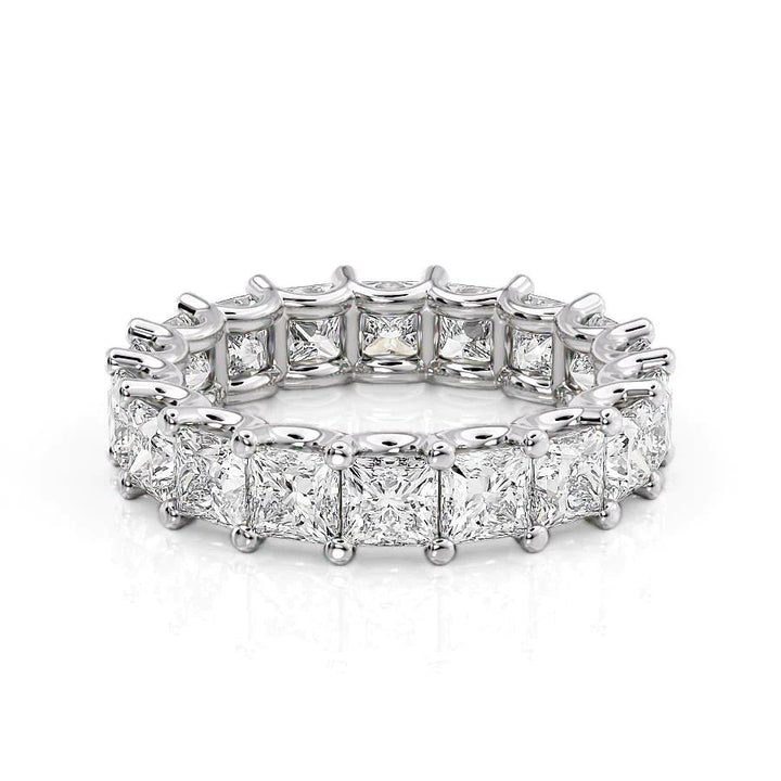 5.5ct Princess U Prong Eternity Eternity Rings 14K White Princess Lab Diamonds#material_14k-white