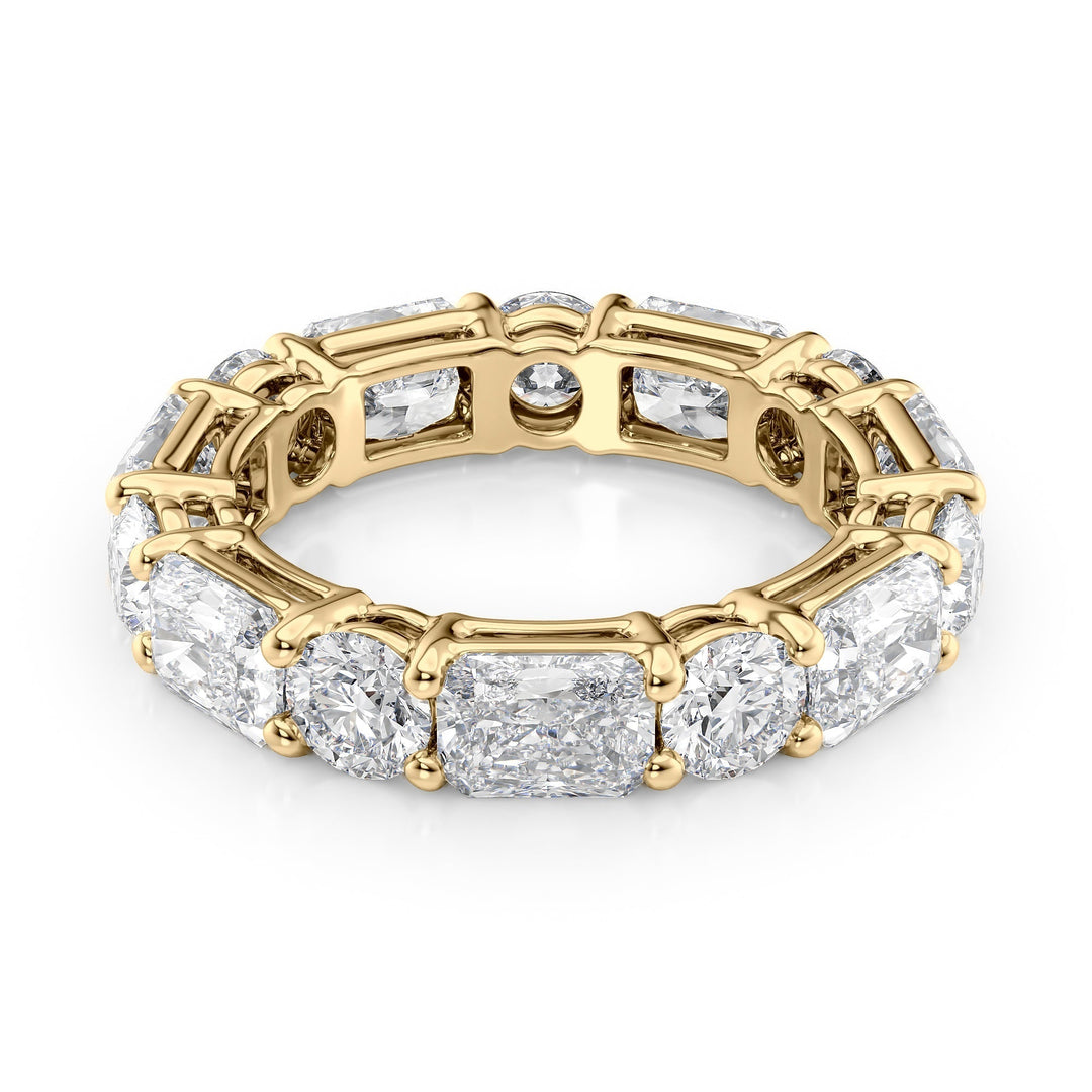 5.7ct Alternating Radiant and Round Basket Eternity Eternity Rings 14K Gold Radiant Lab Diamonds#material_14k-gold