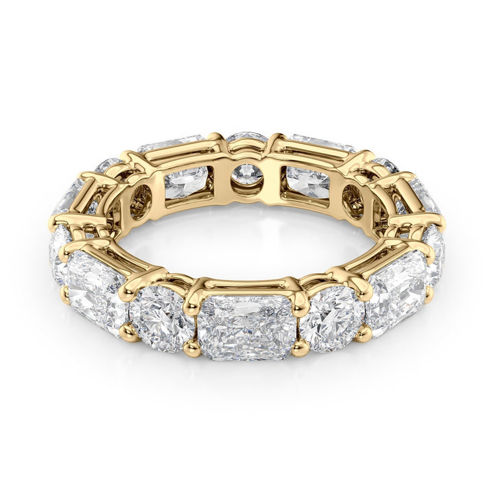 5.7ct Alternating Radiant and Round Basket Eternity Eternity Rings 14K Gold Radiant Lab Diamonds#material_14k-gold