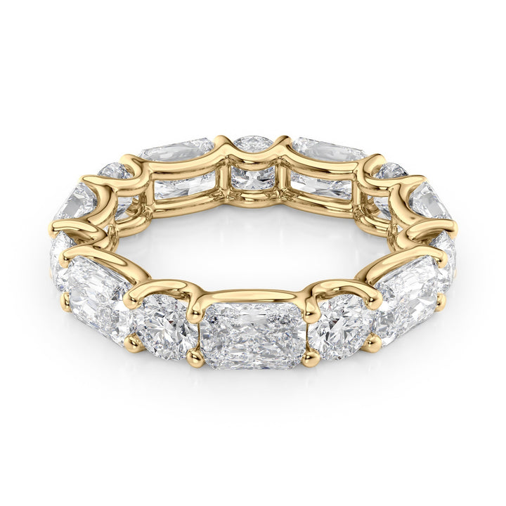 5.7ct Alternating Radiant and Round U Prong Eternity Eternity Rings 14K Gold Radiant Lab Diamonds#material_14k-gold