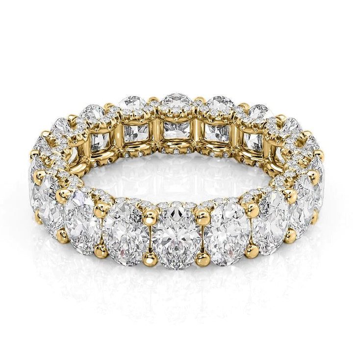 5.8ct Oval U Pave Prong Eternity Eternity Rings 14K Gold Oval Lab Diamonds#material_14k-gold