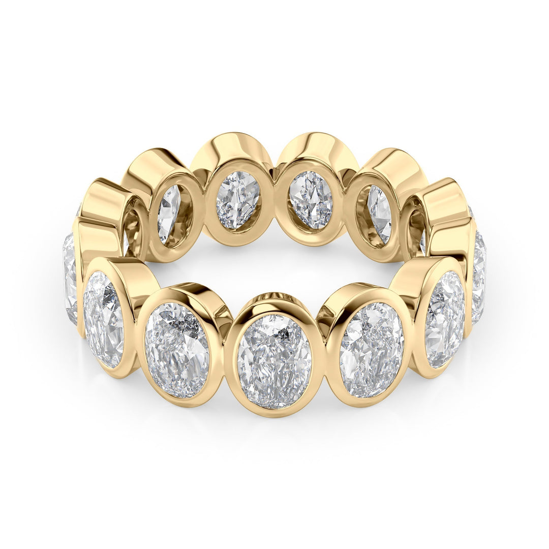 5ct Oval Bezel Eternity Eternity Rings 14K Gold Oval Lab Diamonds#material_14k-gold