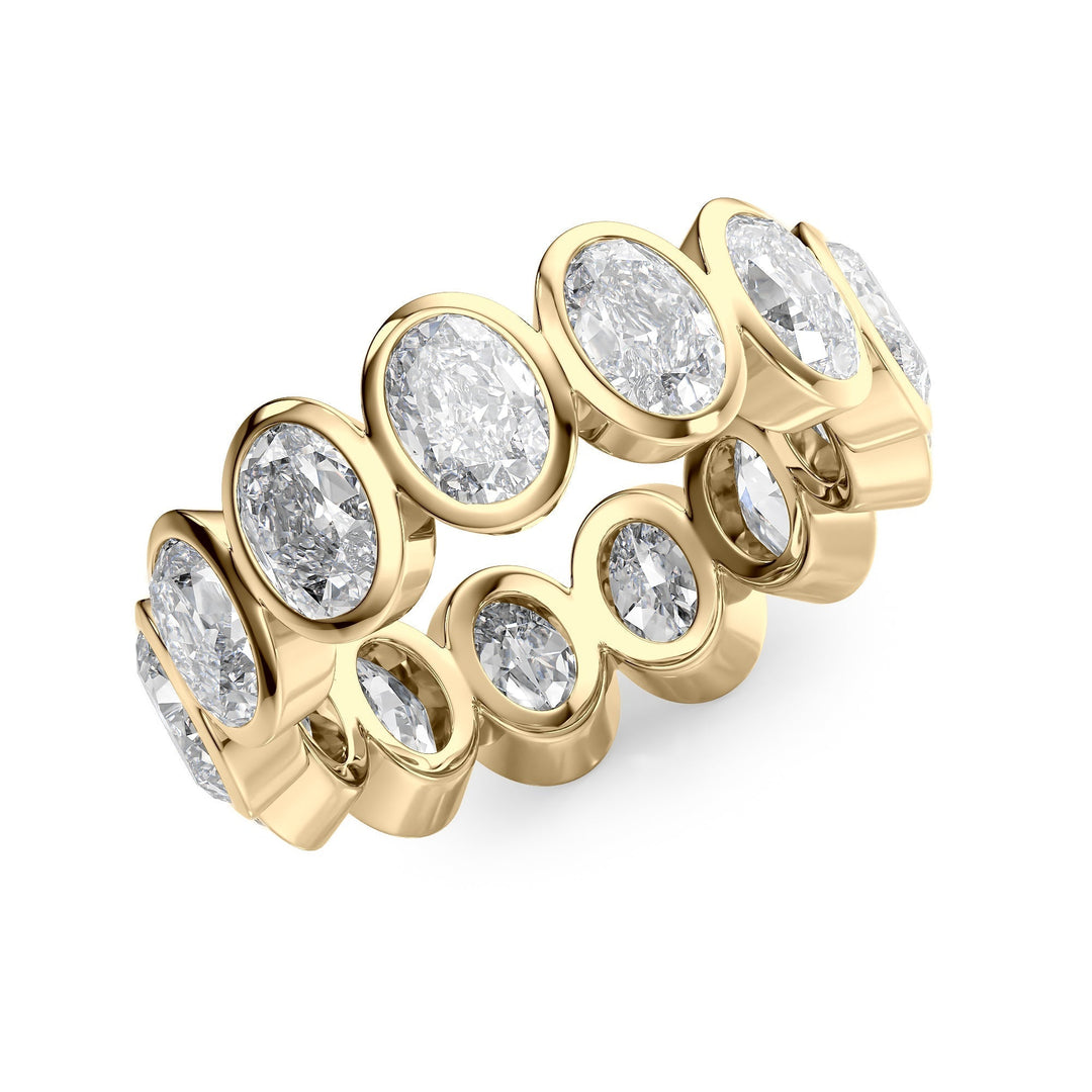 5ct Oval Bezel Eternity Eternity Rings 14K Gold Oval Lab Diamonds#material_14k-gold