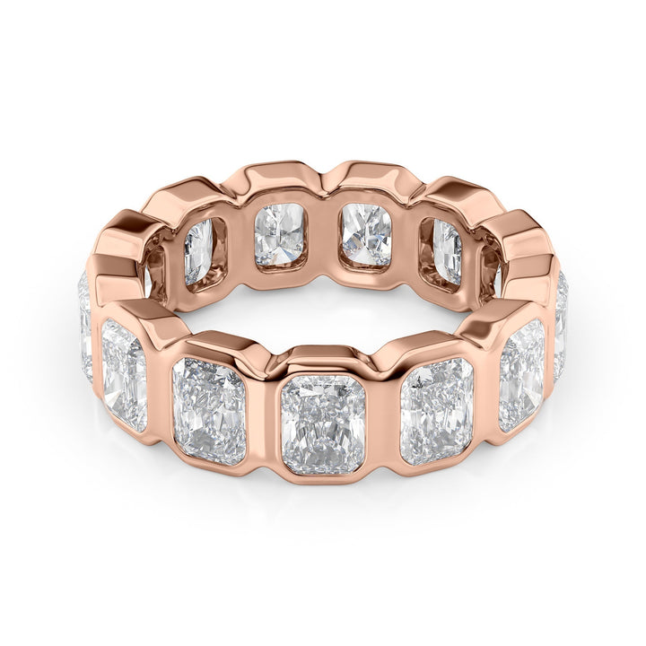 5ct Radiant Bezel Eternity Eternity Rings 14K Rose Radiant Lab Diamonds#material_14k-rose